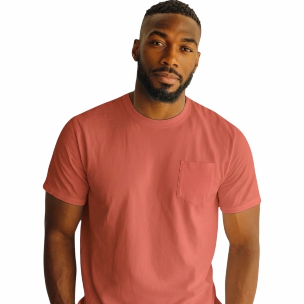 VRST Essential Pocket T-Shirt Crew Neck Short Sleeve Coral Men's M